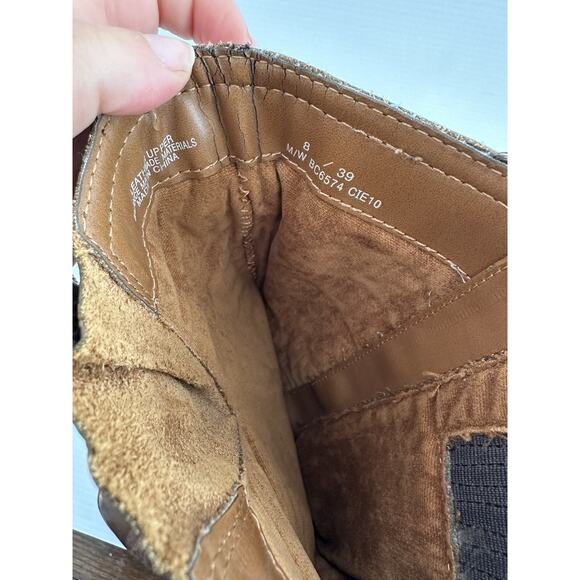 Born Thick Distressed Leather Knee High Riding Boots Calf Stretchers Size 8 - Picture 8 of 12